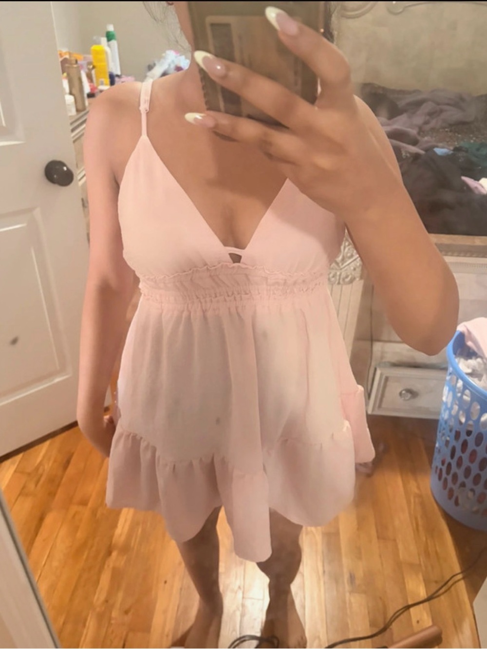 Urban Heritage Light Pink Ruffled Top